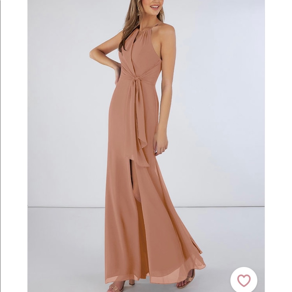 Azazie Mariel dress, size 4, champagne rose